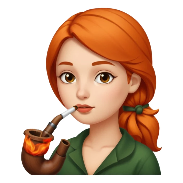 Hot girl smoking a pipe sticker