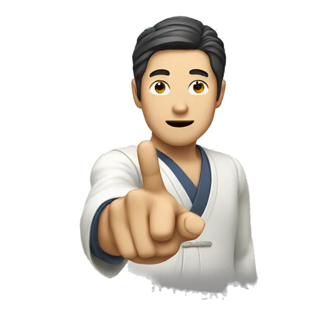 japanese man pointing index finger sticker