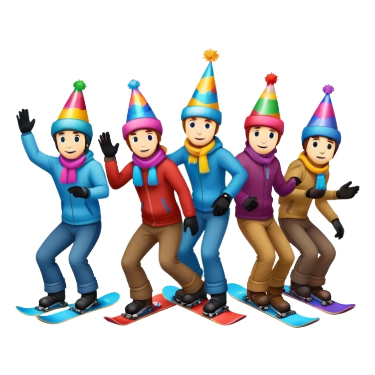 2 cowboys snowboard birthday party sticker