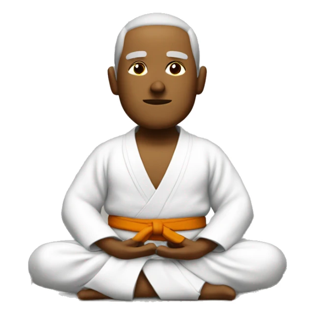 wise karate sensei full body meditating sticker