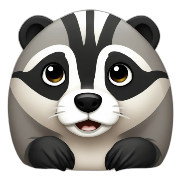 crying badger with mohaw sticker