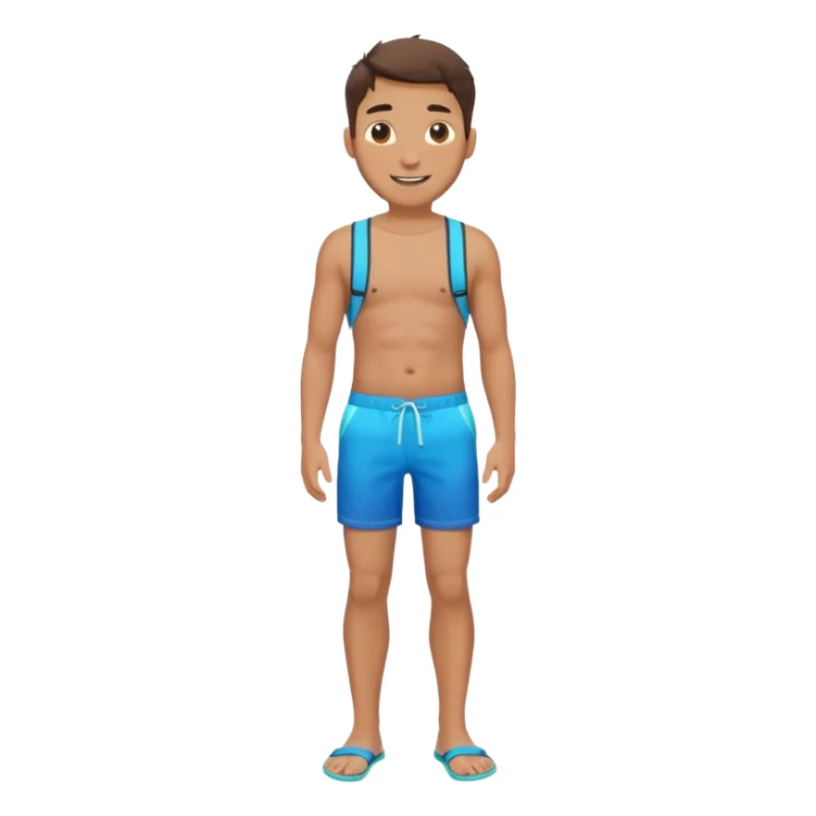 a man in Bermuda shorts as a swimsuit full body sticker