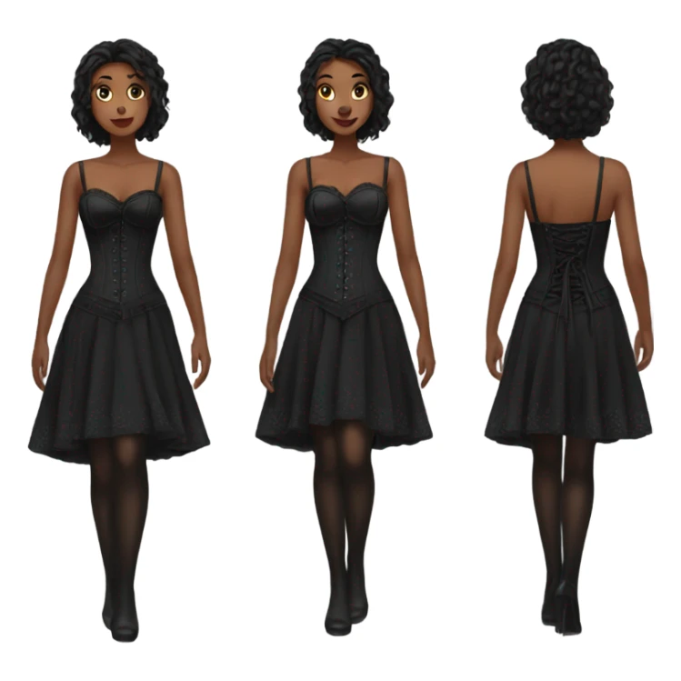 black short corset dress sticker