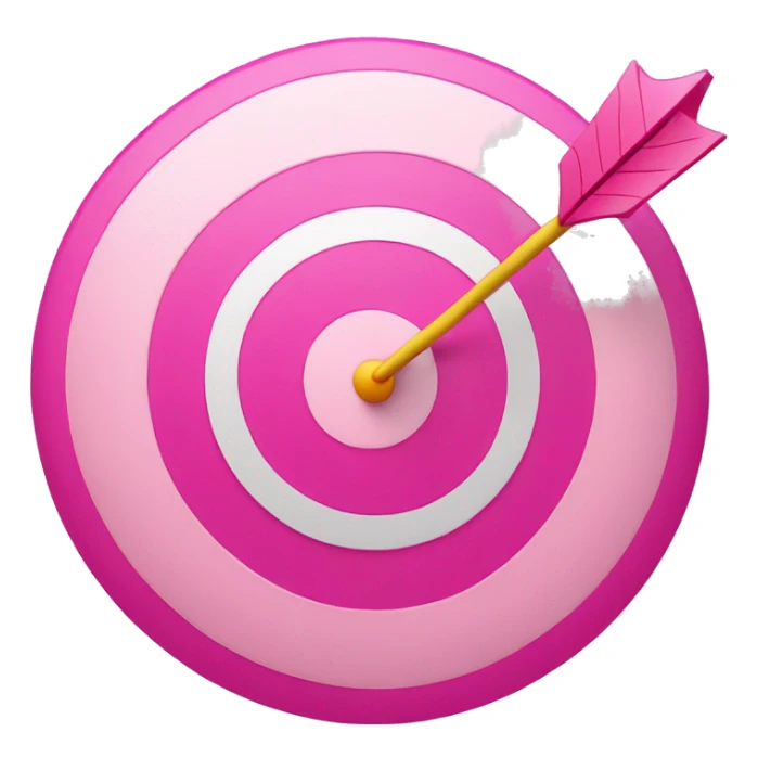 a pink target with an arrow in the middle of it sticker