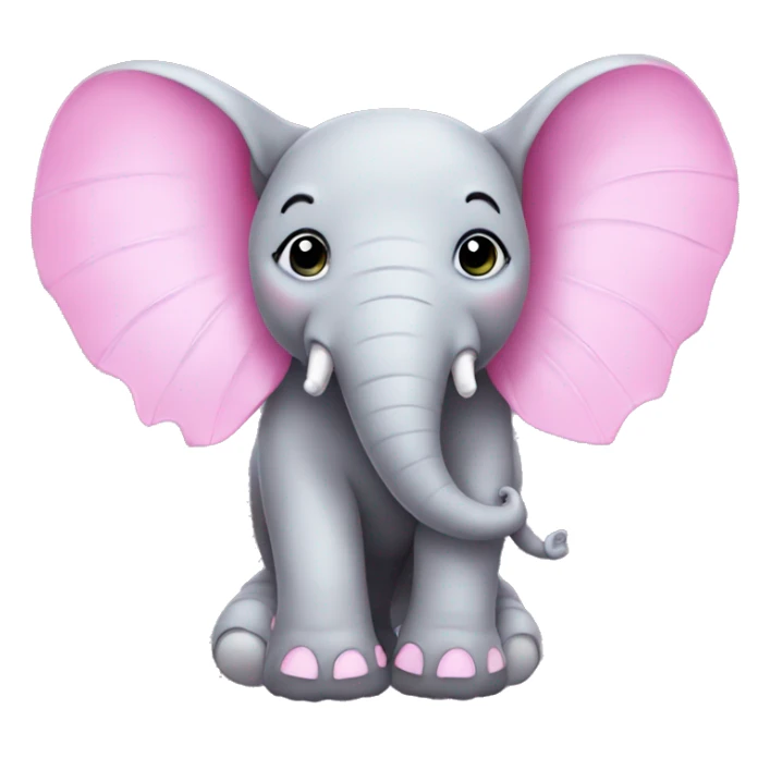 Elephant in pink with fairy wings. sticker