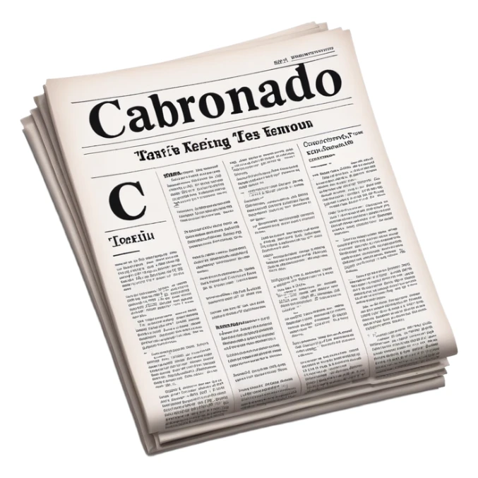.The newspaper has the title “Carbonado” in bold letters The background is minimaliste  sticker