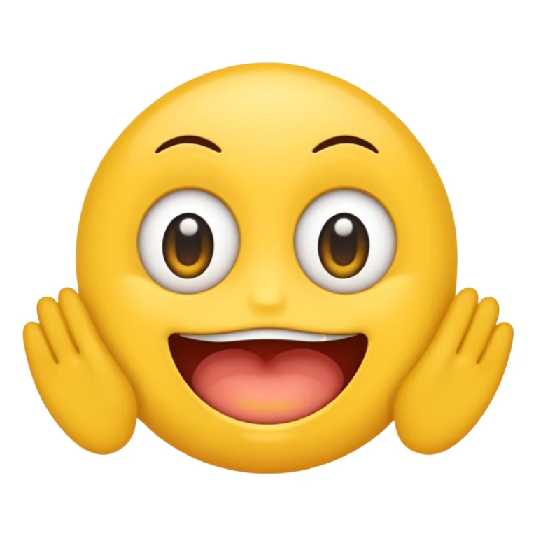 Emoji with wide eyes and mouth is on the floor  sticker