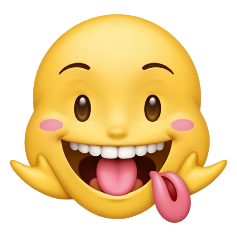 flirty emoji with tounge touching top teeth sticker