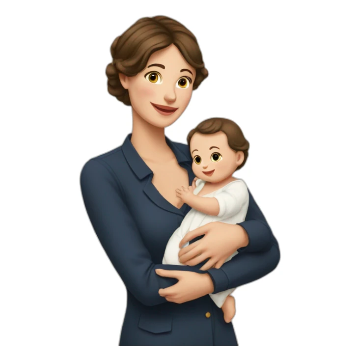 Femme française et son bébé sticker