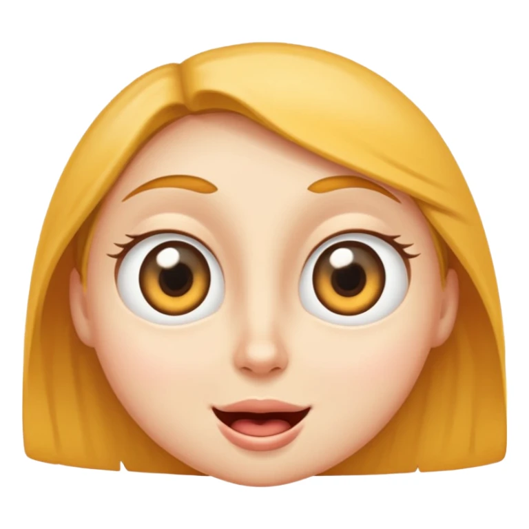 wide eyes open flying face with one eye winking, playful expression sticker