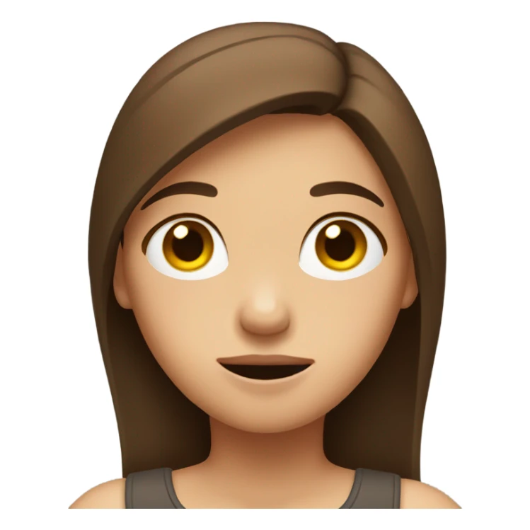 Girl with brown hair shrugging  sticker