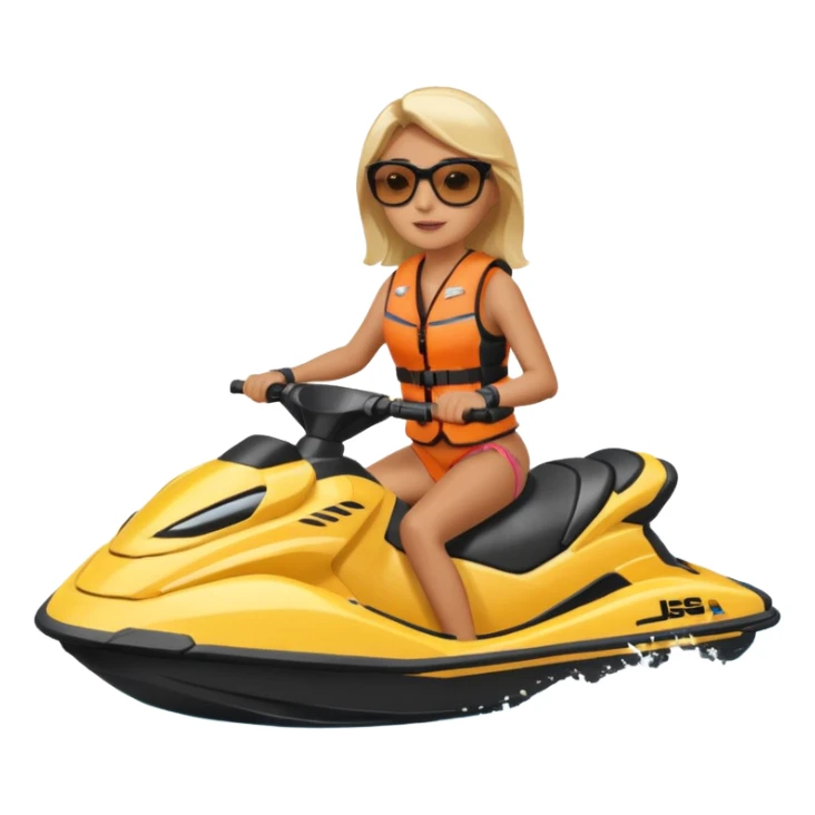 woman riding a jet ski sticker
