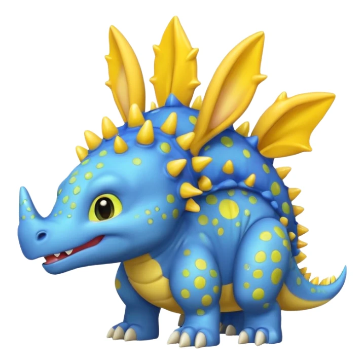 Blue Stegosaurs with yellow bunny ears and yellow spots sticker