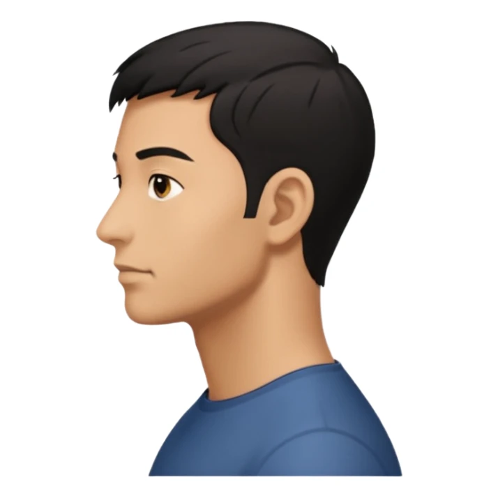 face of a man looking to the right, from the profile sticker