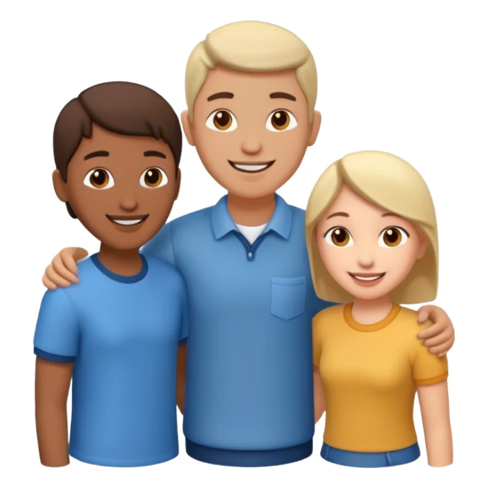 isometric airbnb style render of three people neighbours sticker