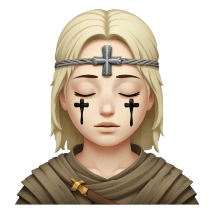 Warrior dead and closed eyes with cross eyes sticker