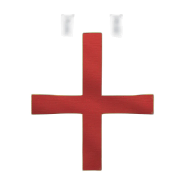 rectangle yellow flag with blue scandinavian cross and red outline sticker