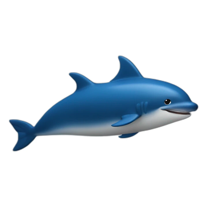Un dauphin bleu foncé dans une vague sticker