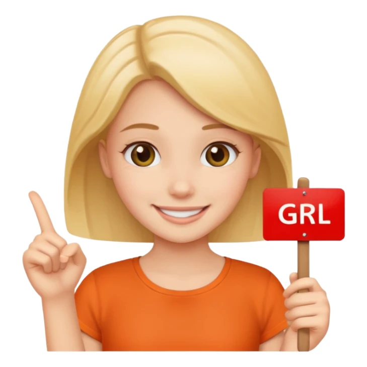 A girl holding a sign saying good girl sticker