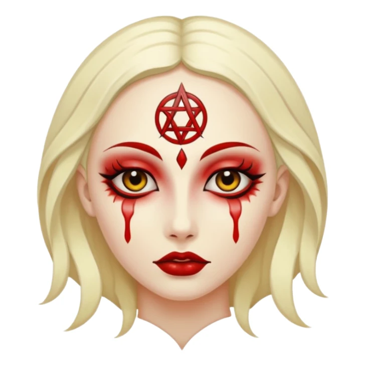 Occult mark painted on skin with dark oil, ritual sensuality sticker