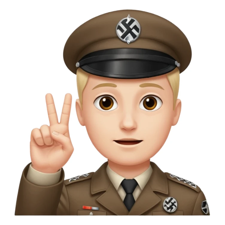 Nazi salut with all 5 fingers together sticker