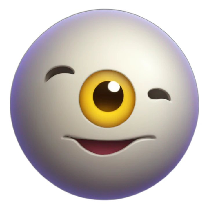 3d sphere with a cartoon hypnotic barrier Strider skin texture with kind eyes sticker