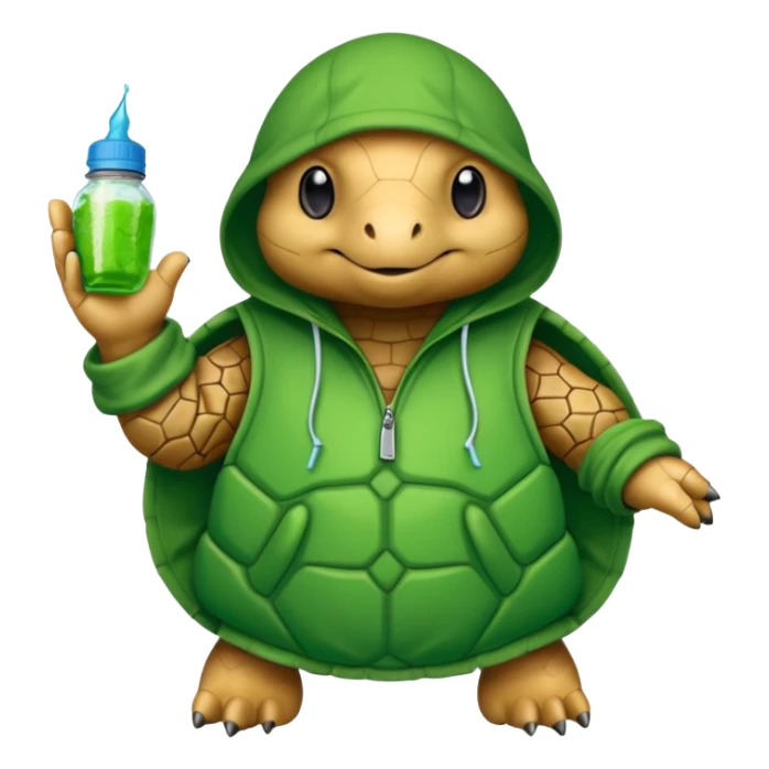 Une tortue avec une cagoule et qui fait des graffiti sticker