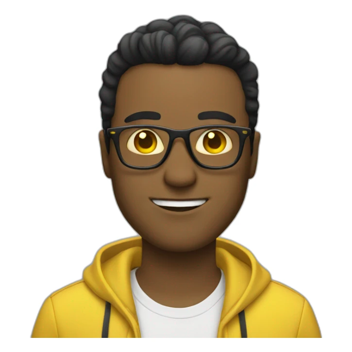 Guy with yellow tinted glasses and combed black hair  sticker