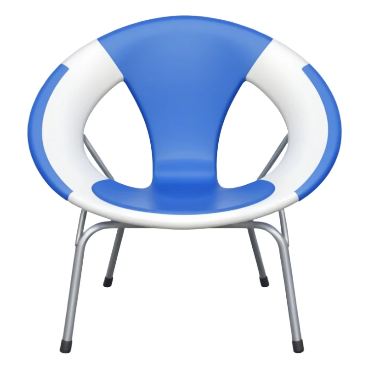 all white round plastic lawn chair with four legs sticker