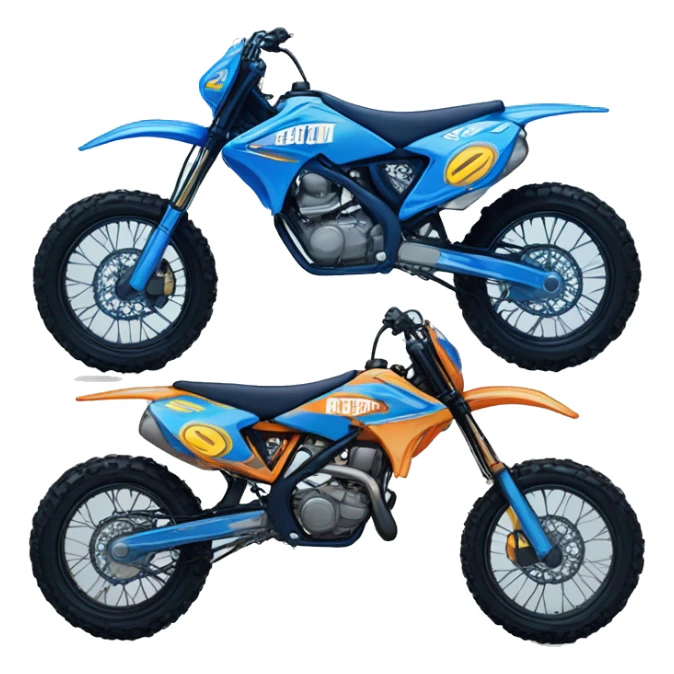 work on creating the emote designs based on the themes
I want them all colourful and with bubble writing
Gio: Blue motocross bike sticker