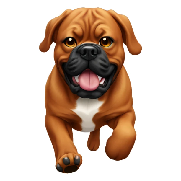 Running Dogue de Bordeaux with black mask sticker