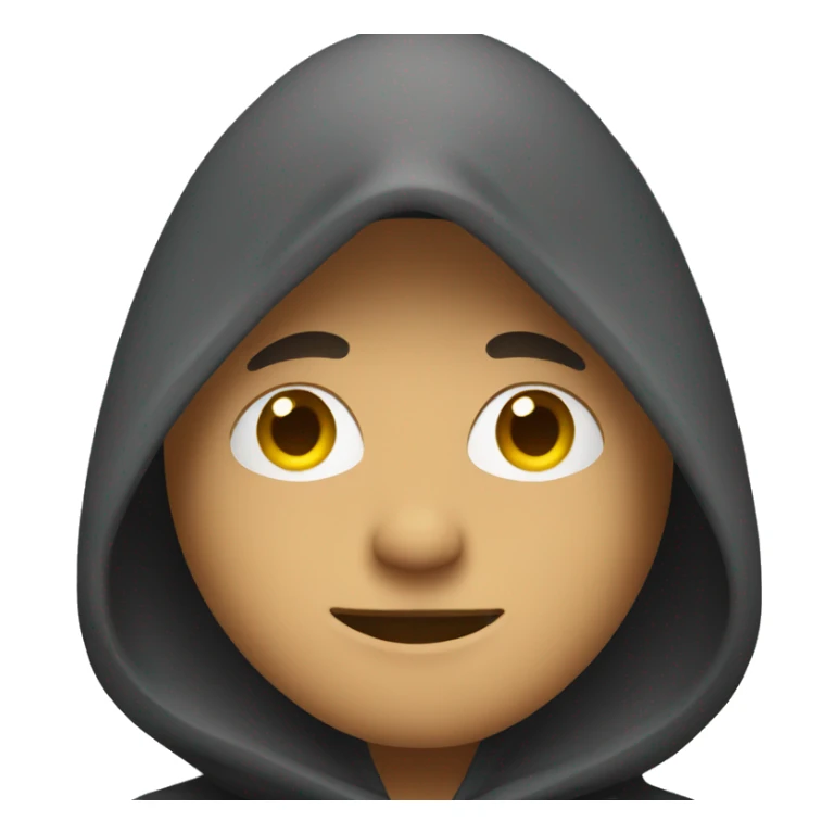 Man wearing a hood covering his face sticker