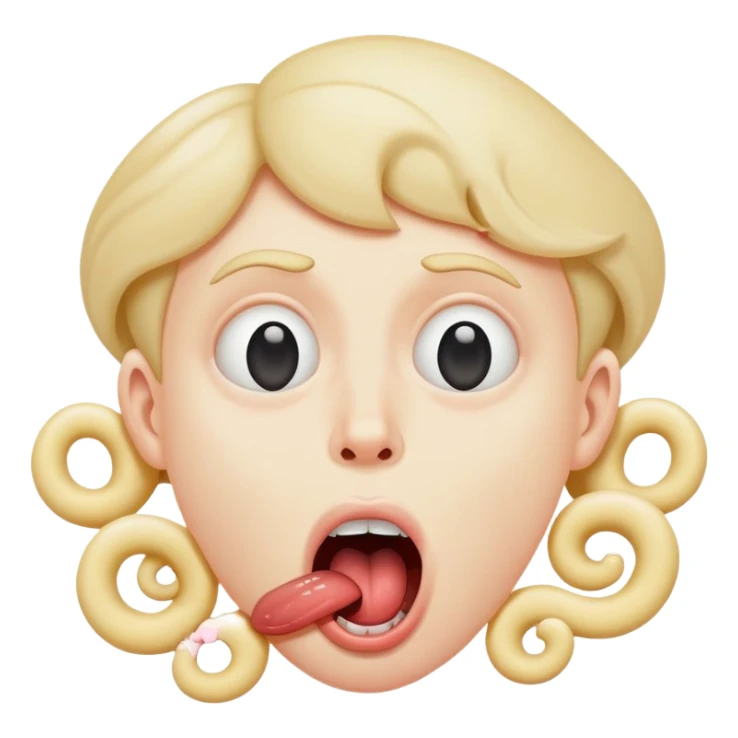 choking themselves with swirly eyes and tongue sticking out  sticker