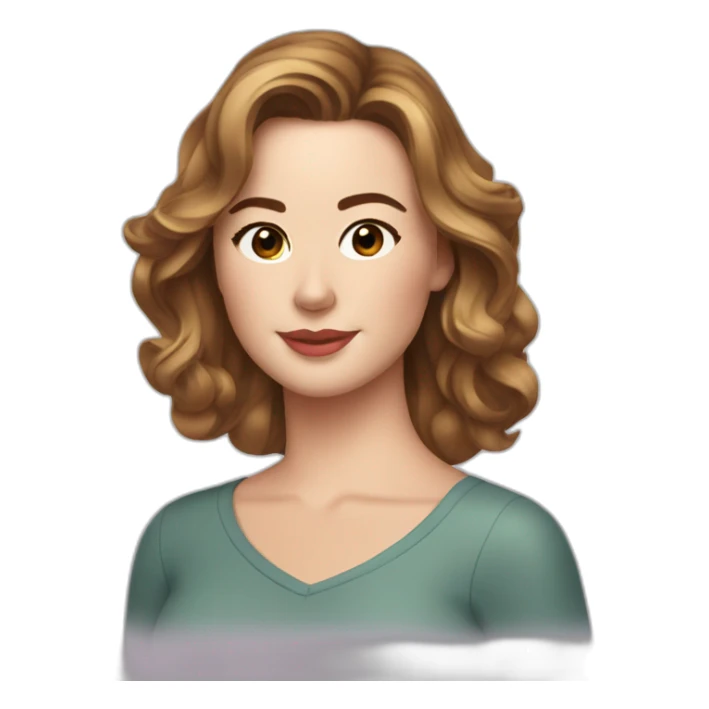 Emily VanCamp, brown wavy hair with cel sticker