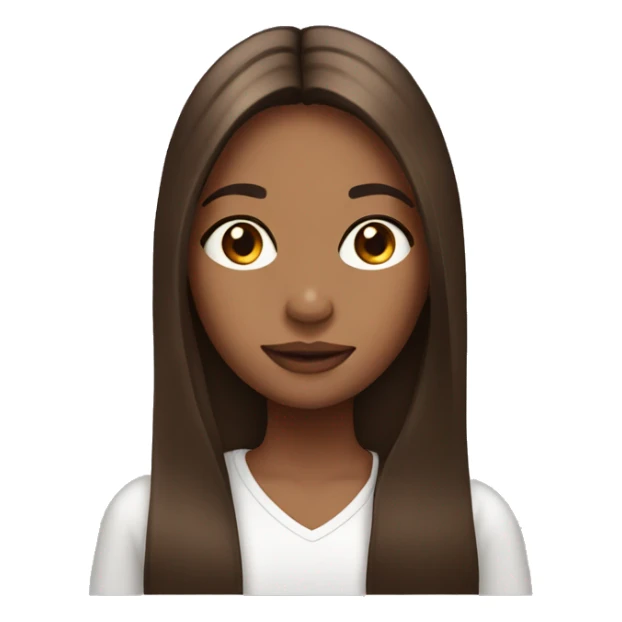 brown straight middle part hair girl sticker