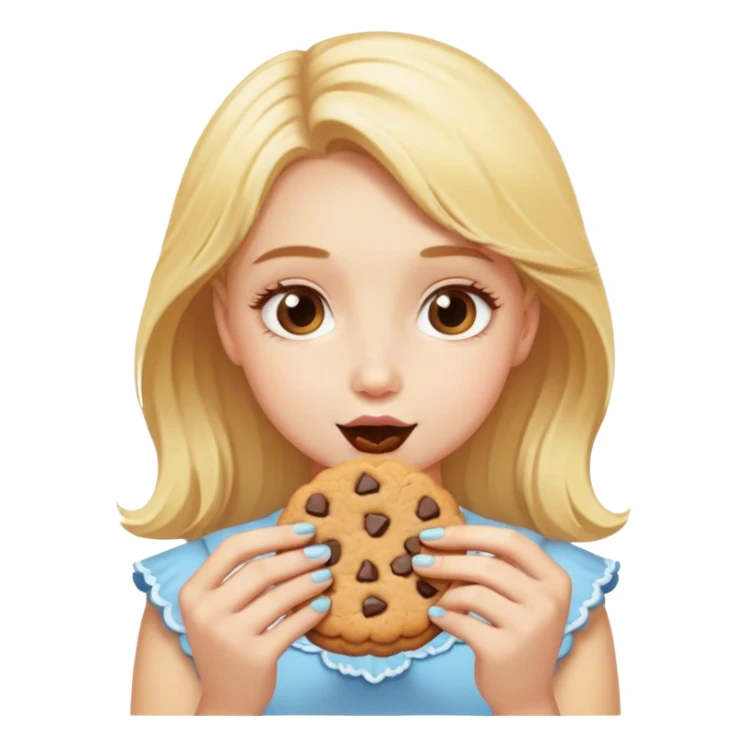 Blonde girl eating cookies sticker