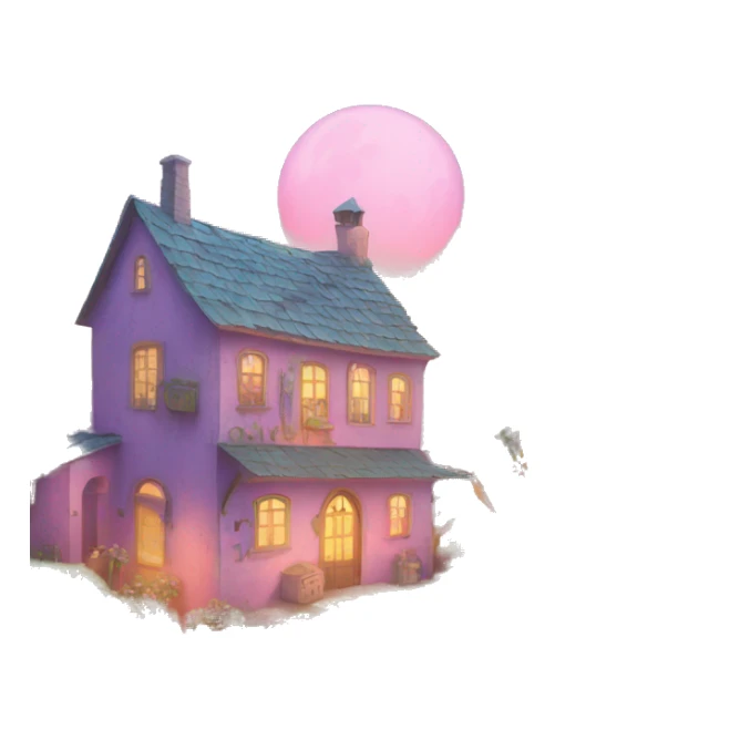 mystical city apartment with farm pastel  sticker