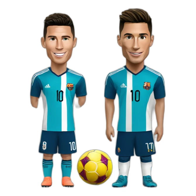 Cristiano Ronaldo with Lionnel Messi sticker