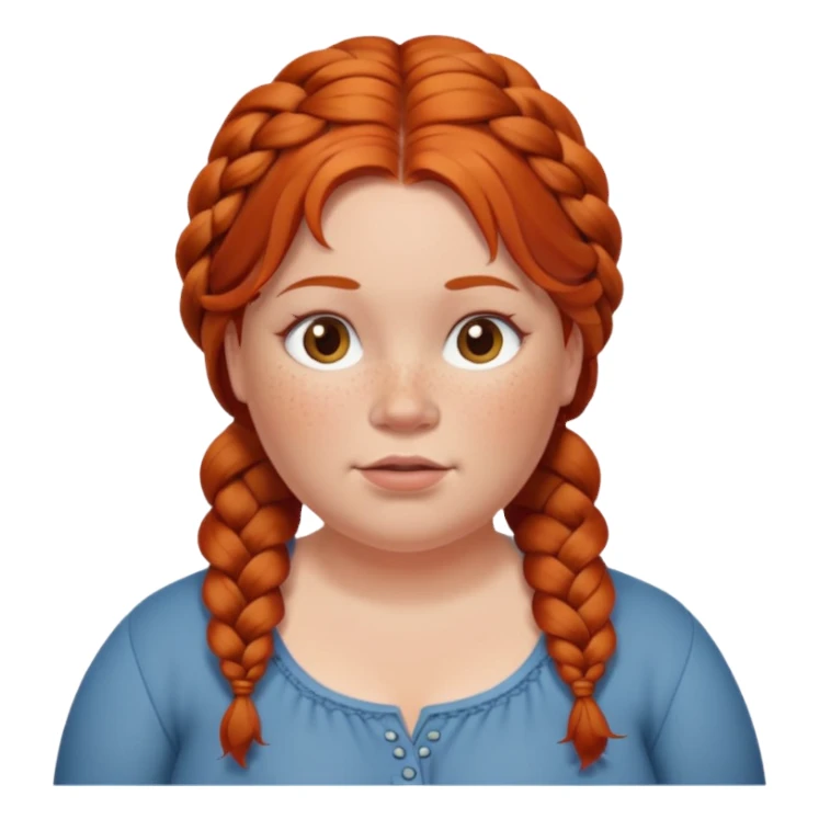 fat redhead woman with braided hair sticker