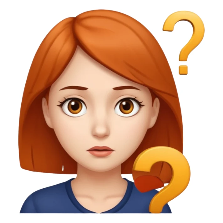 The beautiful woman looked confused, like she had a question mark on her face. sticker