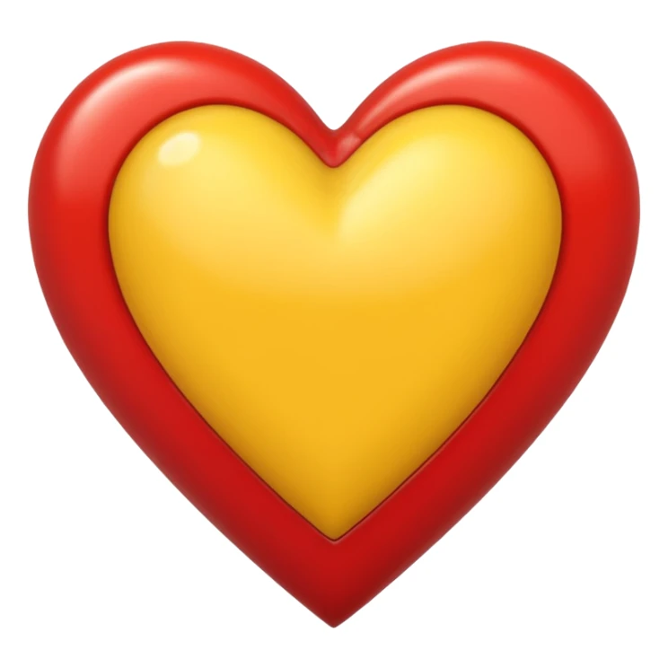 Sarı kırmızı kalp sticker