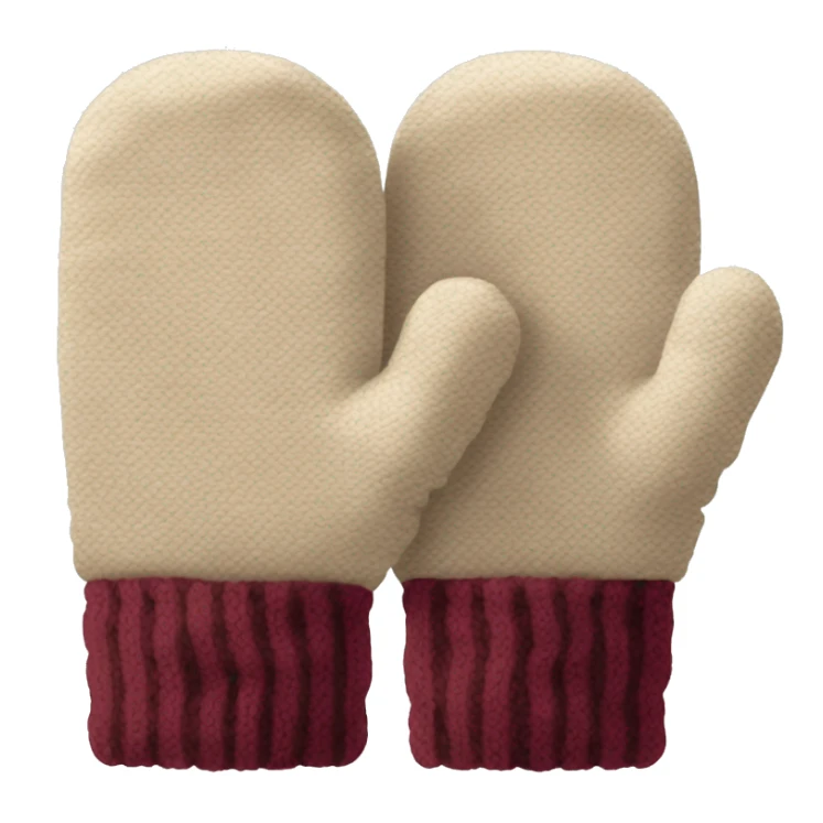 Beige and Burgundy mittens  sticker