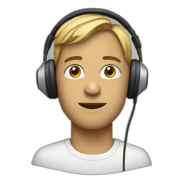 person with headphones sticker