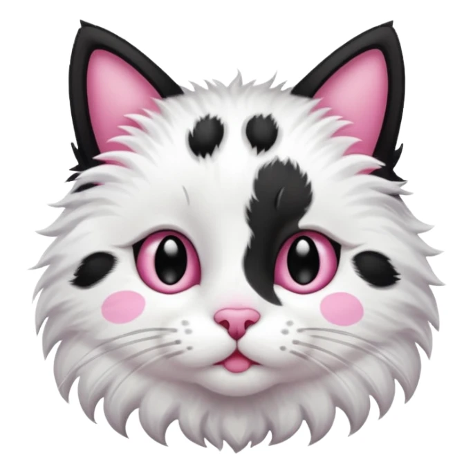 Cute cat black and white stain like a cow sticker