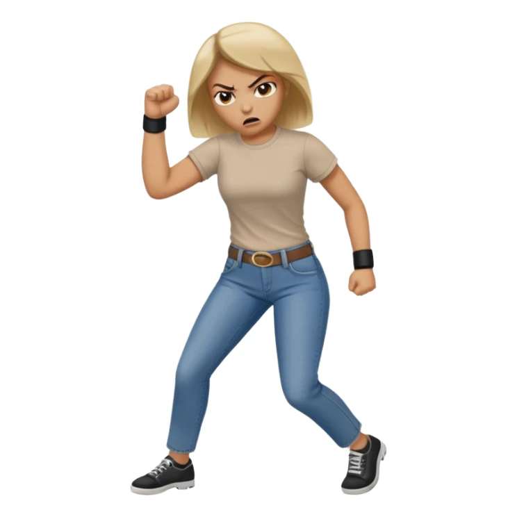 Woman angry kickin sticker