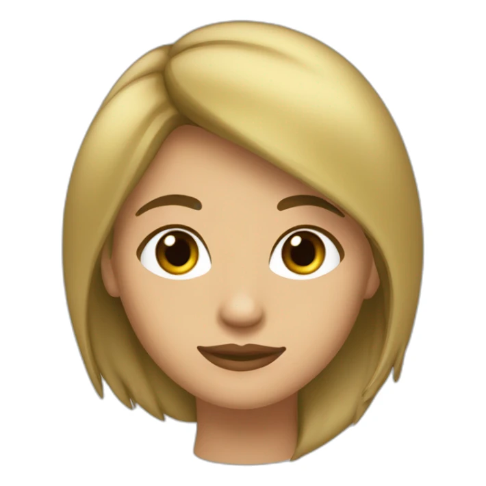 Chica blanca con cabello largo castaño liso y ojos verdes sticker