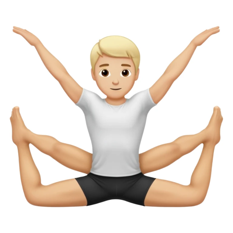 white man with short blonde hair doing the SPLITS sticker