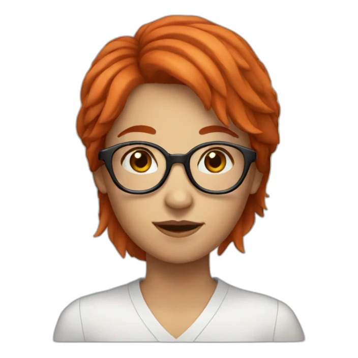 red haired girl with glasses sticker