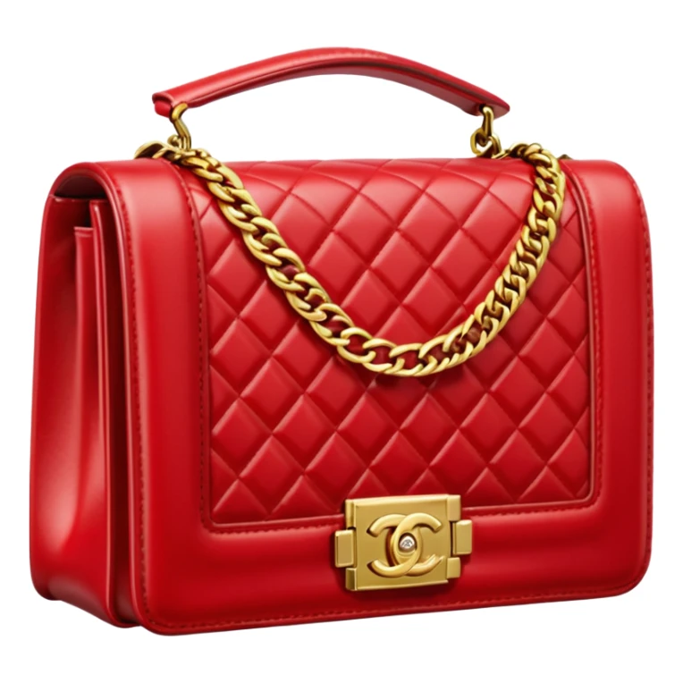 chanel le boy red bag gold hardware sticker