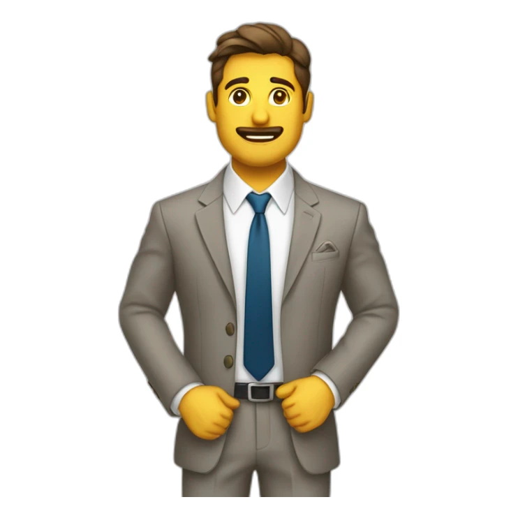 HOMBRE DE TRAJE MOSTRANDO BOLSILLOS VACIOS sticker